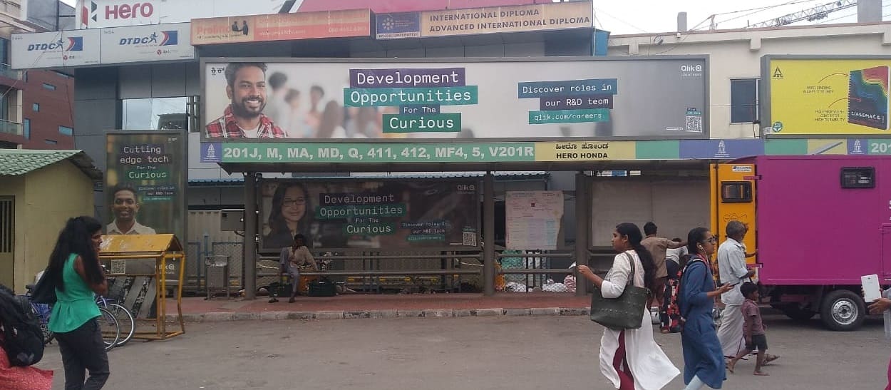 BQS Branding Agency at Challaghatta Bus Stop in Bengaluru, Hoardings Rates at Bus Stop in Bengaluru
